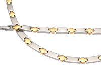 Bild von Edelstahl Collier 45cm / Armband 19cm bicolour 6mm