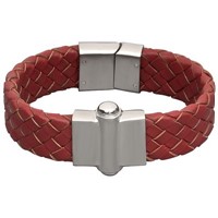 Bild von Lederarmband rot-braun 19cm