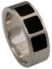 Bild von Edelstahl - Ring mit Einlagen schwarz