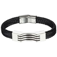 Bild von Lederarmband schwarz 19cm