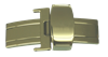 Bild von Faltverschluß für Lederbänder Edelstahl 12-24mm breit, für Lederbänder bis 6mm Stärke, Beschichtung: PVD-gelb