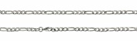 Bild von Figarokette 4,3x1,3mm Edelstahl mit Karabiner 21-55cm lang