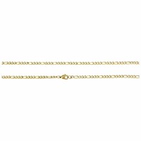 Bild von Figarokette 3,0x1,2mm Edelstahl mit Karabiner 36-60cm lang PVD Gold