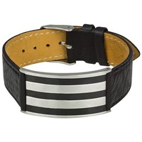 Bild von Armband Edelstahl mit Lederarmband 22mm breit