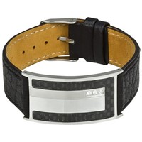 Bild von Armband Edelstahl mit Lederarmband 22mm breit