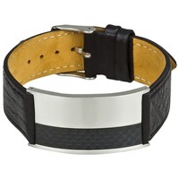 Bild von Armband Edelstahl mit Lederarmband 22mm breit