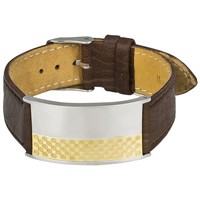 Bild von Armband Edelstahl mit Lederarmband 22mm breit