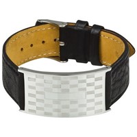 Bild von Armband Edelstahl mit Lederarmband 22mm breit