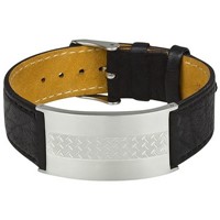 Bild von Armband Edelstahl mit Lederarmband 22mm breit