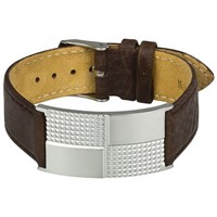 Bild von Armband Edelstahl mit Lederarmband 22mm breit