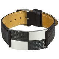 Bild von Armband Edelstahl mit Lederarmband 22mm breit