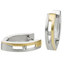 Bild von Creolen Edelstahl mit Zirkonia oval 