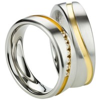 Bild von Ring Edelstahl PVD Gold bicolour Gr. 54-74
