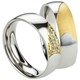 Bild von Ring Edelstahl PVD Gold bicolour mit gefassten Zirkonia Gr. 48-62 