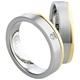 Bild von Ring Edelstahl Bicoulour PVD Gold mit gefassten Zirkonia Gr. 50-62