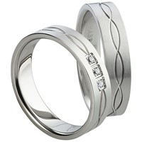 Bild von Ring Edelstahl mit gefassten Zirkonia Gr. 50-62