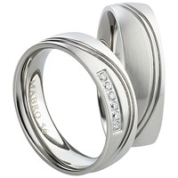 Bild von Ring Edelstahl mit gefassten Zirkonia Gr. 48-62