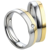 Bild von Ring Edelstahl PVD Gold bicolour Gr. 54-74