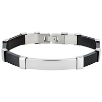 Bild von Armband Edelstahl PVD schwarz 21cm mit ID Platte