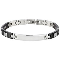 Bild von Armband Edelstahl PVD schwarz 21cm mit ID Platte