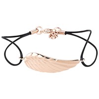 Bild von Armband Edelstahl Flügel PVD Rosé mit Cotton Band 19cm