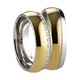 Bild von Ring Edelstahl PVD Gold bicolour mit gefassten Zirkonia Gr. 50-62 