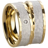 Bild von Ring Edelstahl PVD Gold und Grau bicolor Gr. 54-70