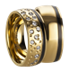 Bild von Ring Edelstahl PVD Gold und Schwarz bicolor Gr. 54-70 