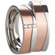 Bild von Ring Edelstahl PVD Rosé bicolour mit gefassten Zirkonia Gr. 50-62 