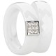 Bild von Ring Ceramic weiß mit 925/- Inlay rhod. /Damenring Gr. 50-62