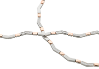 Bild von Edelstahl Collier 48cm / Armband 20cm bicolor PVD Rosé