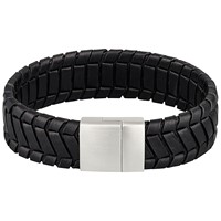 Bild von Lederschmuckband schwarz 21cm