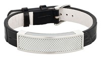 Bild von Armband Leder Carbon 14mm breit 21cm