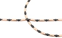 Bild von Edelstahl Ceramic Collier 46cm / Armband 20cm PVD schwarz/rosé