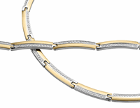 Bild von Edelstahl Collier PVD gold 45cm / Armband 19cm