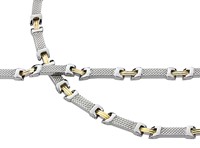 Bild von Edelstahl Collier 45cm / Armband 19cm bicolor