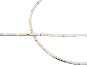 Bild von Titan Collier 3,8mm 45cm bicolour PVD Gold / Titan Armband 3,8mm 19cm bicolour PVD Gold 
