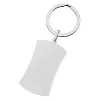 Bild von Edelstahl Schlüsselanhänger curved 29x50mm / 3 Farben
