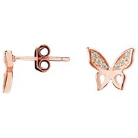 Bild von 925/- Ohrstecker rhodiniert Schmetterling 2 Farben gelb oder rosé 