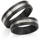 Bild von Ring Titan-Carbon mit gefasstem Diamant 0,015 CT W/Si Gr. 50-62 