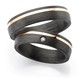 Bild von Ring Titan-Carbon mit gefasstem Diamant 0,015 CT W/Si Gr. 50-62 