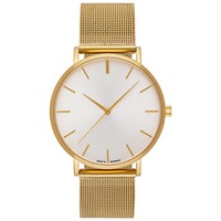 Bild von Gehäusefarbe Gold / Zifferblatt silber: 32mm, 36mm oder 40mm Lederband oder Metallband  