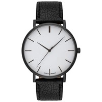 Bild von Gehäusefarbe Schwarz / Zifferblatt weiß: 32mm, 36mm oder 40mm Lederband oder Metallband  