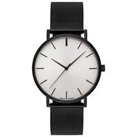 Bild von Gehäusefarbe Schwarz / Zifferblatt silber: 32mm, 36mm oder 40mm Lederband oder Metallband  