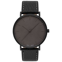 Bild von Gehäusefarbe Schwarz / Zifferblatt grau: 32mm, 36mm oder 40mm Lederband oder Metallband  