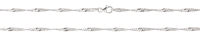 Bild von Singapurkette Silber 925/- rhodiniert 2,60x0,7mm 36-80cm lang 