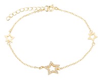 Bild von 925/- Armband 19cm Stern gold