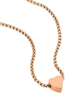 Bild von Edelstahl Collier PVD Rosé Herz 49cm