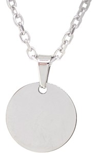 Bild von Edelstahl Collier 43+7cm mit Anhänger 15mm Durchmesser