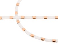 Bild von Edelstahl Collier rosé mit Keramik weiß 47cm / Armband 21cm